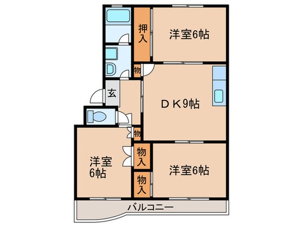 サンハイツ柏原の物件間取画像